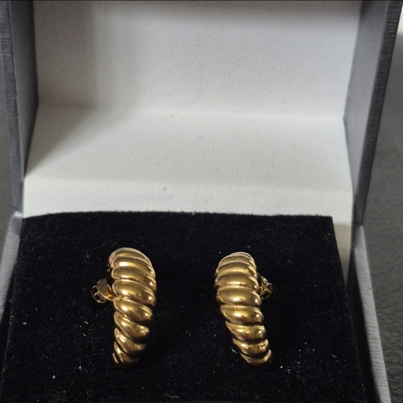 Jewelry - 18k GP Hypoallergenic Croissant Earrings